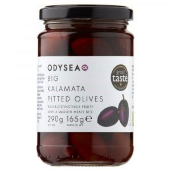 Odysea - Big Kalamata Pitted Olives in Brine (6 x 165g e)