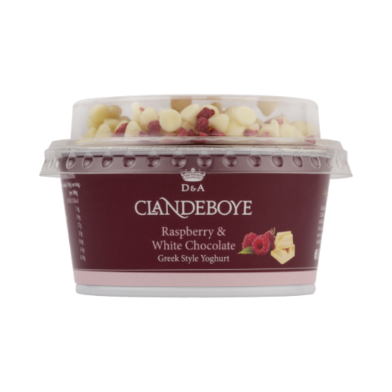 Clandeboye Raspberry & White Chocolate Topped Yoghurt Pot