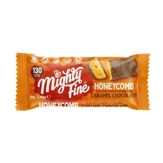 Mighty Fine- Salted Caramel Choc Honeycomb Bars (15 x 30g)