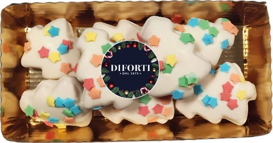 Diforti Christmas Trees Coated in White Chocolate