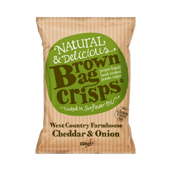 Brown Bag Crisps Farmhouse Cheddar and Onion