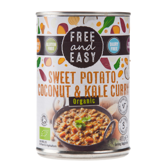 Free and Easy-Sweet Potato,Coconut&Kale Curry Meal(6 x 400g)