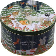 Farmhouse Woodland Scene Cake Tin