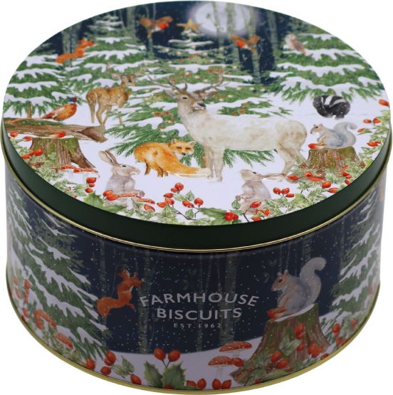Farmhouse Woodland Scene Cake Tin