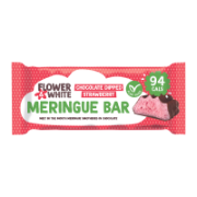 Flower & White - GF Vegan Choc Dipped Strawberry Meringue Bar (12 x 20g)