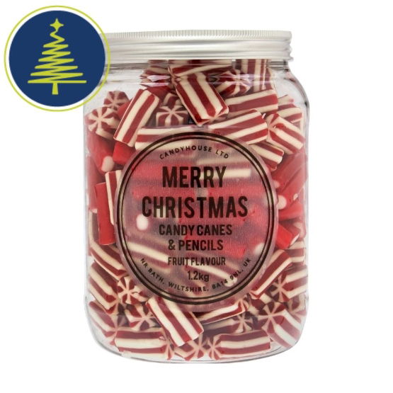 The Candy House - Candy Cane & Strawberry Pencil Jar (6 x 1.2kg)