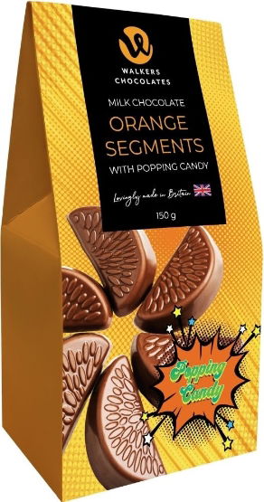 Walkers Chocolates Milk Chocolate Orange Segments Popping Candy