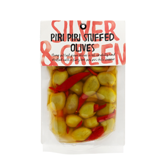 Silver & Green - Piri Piri Suffed Olives Pitted Green (6x220g)