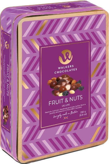 Walkers Chocolates Milk Chocolate Fruit Nut Tin