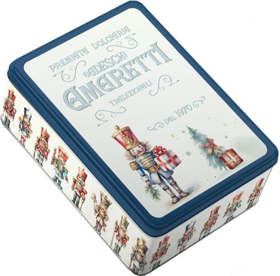Gadeschi Amaretti Biscuits Blue Nutcracker Tin