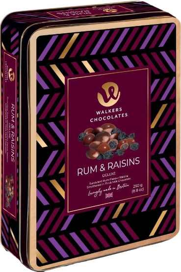 Walkers Chocolates Milk Chocolate Rum Raisin Tin