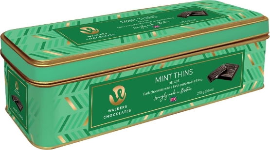 Walkers Chocolates Dark Chocolate Mint Thins Tin