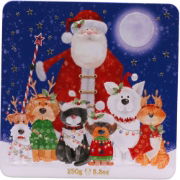 Farmhouse Biscuits Santa, Cat & Dog Tin