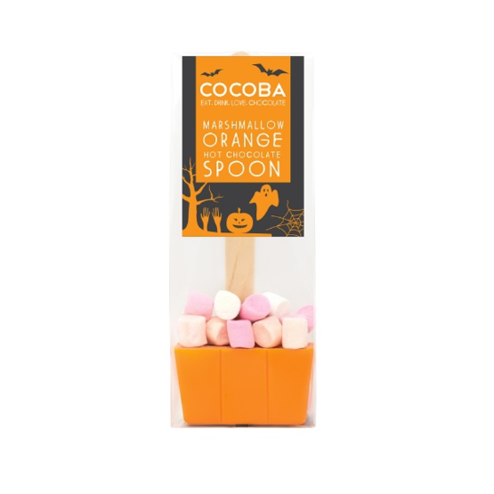 Cocoba - Halloween-Orange Hot Choc Spoon w Marshmallows (12x50g)
