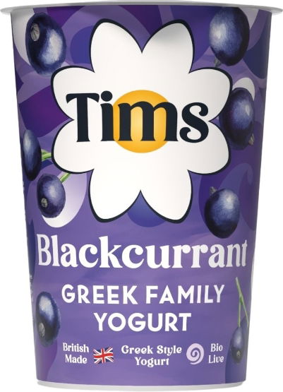 Tims Blackcurrant Greek Style Family Yogurt